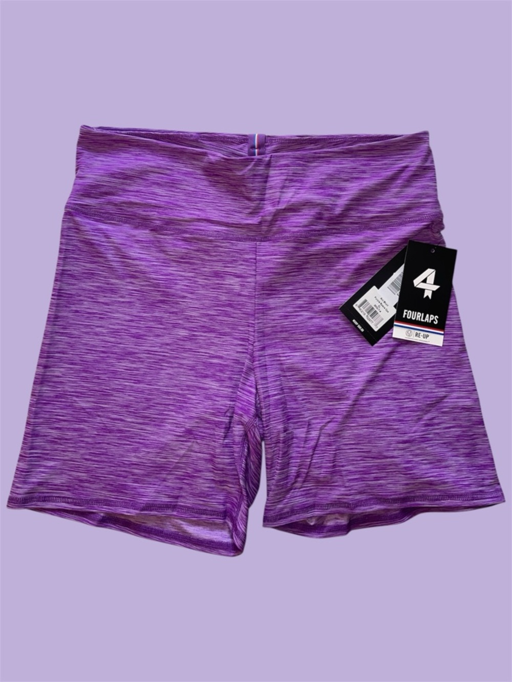 Fourlaps Arc High Waist Bike Short in Purple Space Dye
